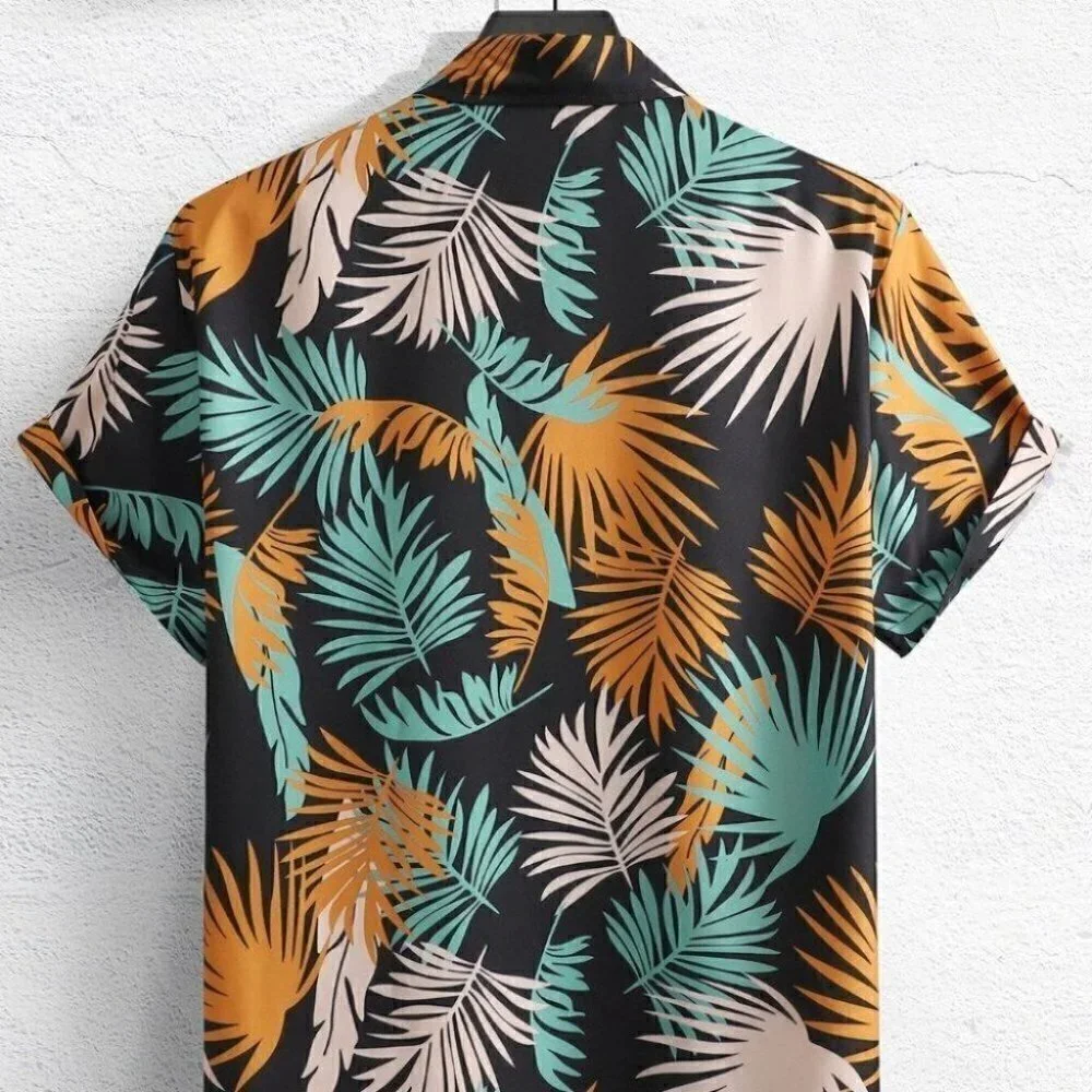 Black Mens Button Up Tee Shirt - Picture 3 of 7